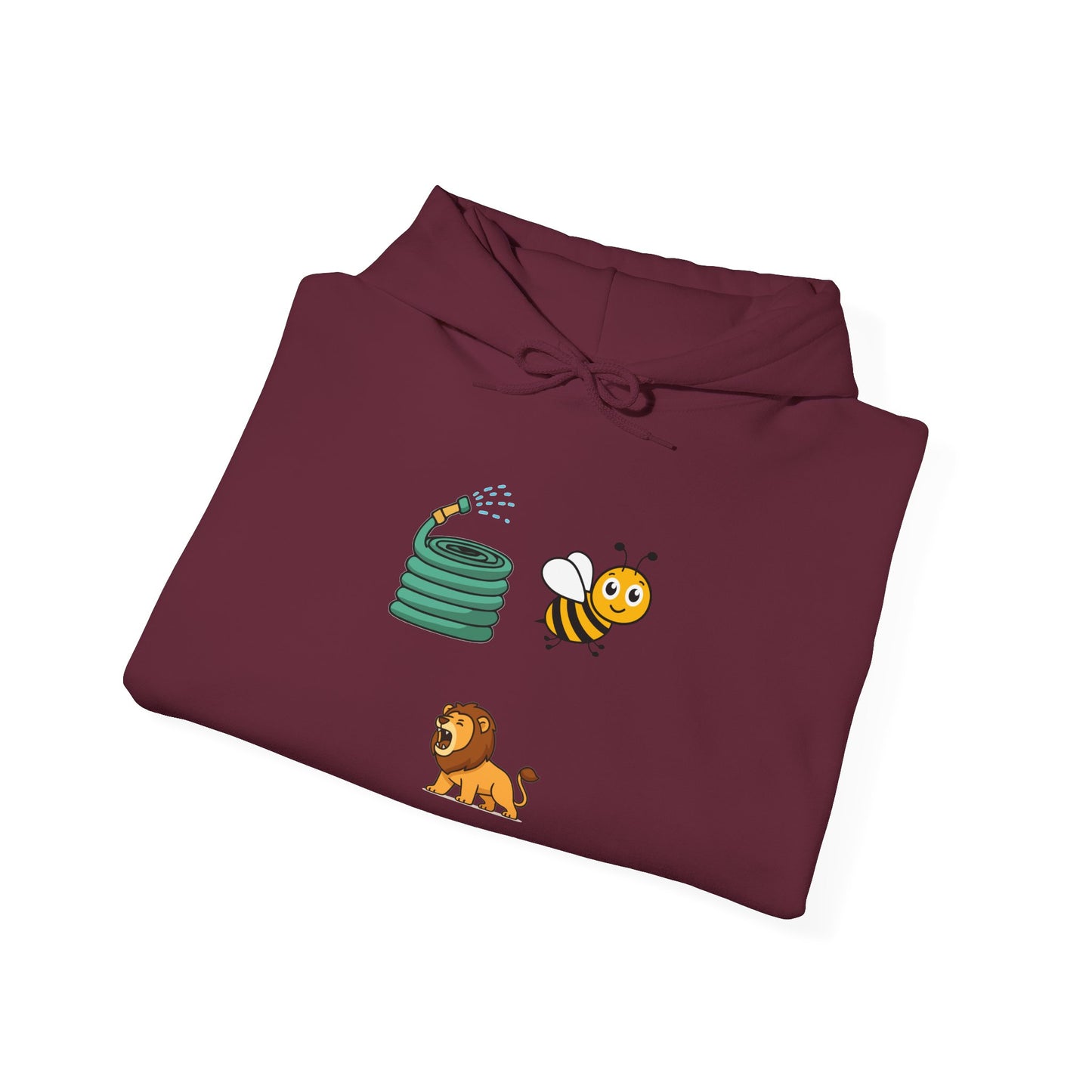 Hose Bee Lion Hoodie — Cute Emoji Puzzle Graphic Sweatshirt