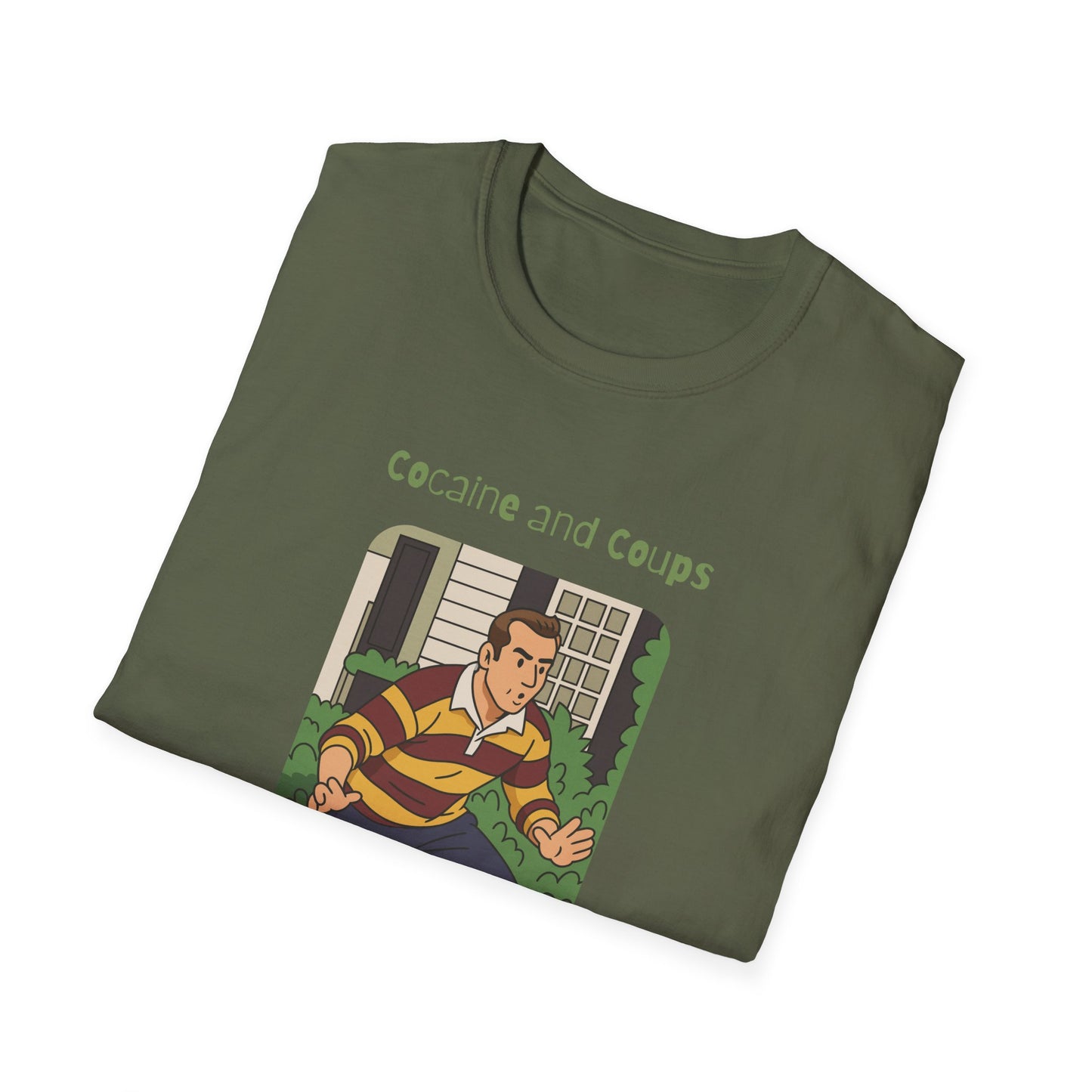 Rugby Player Illustration T-Shirt — 'Courage and Cupps' Vintage Sports Tee