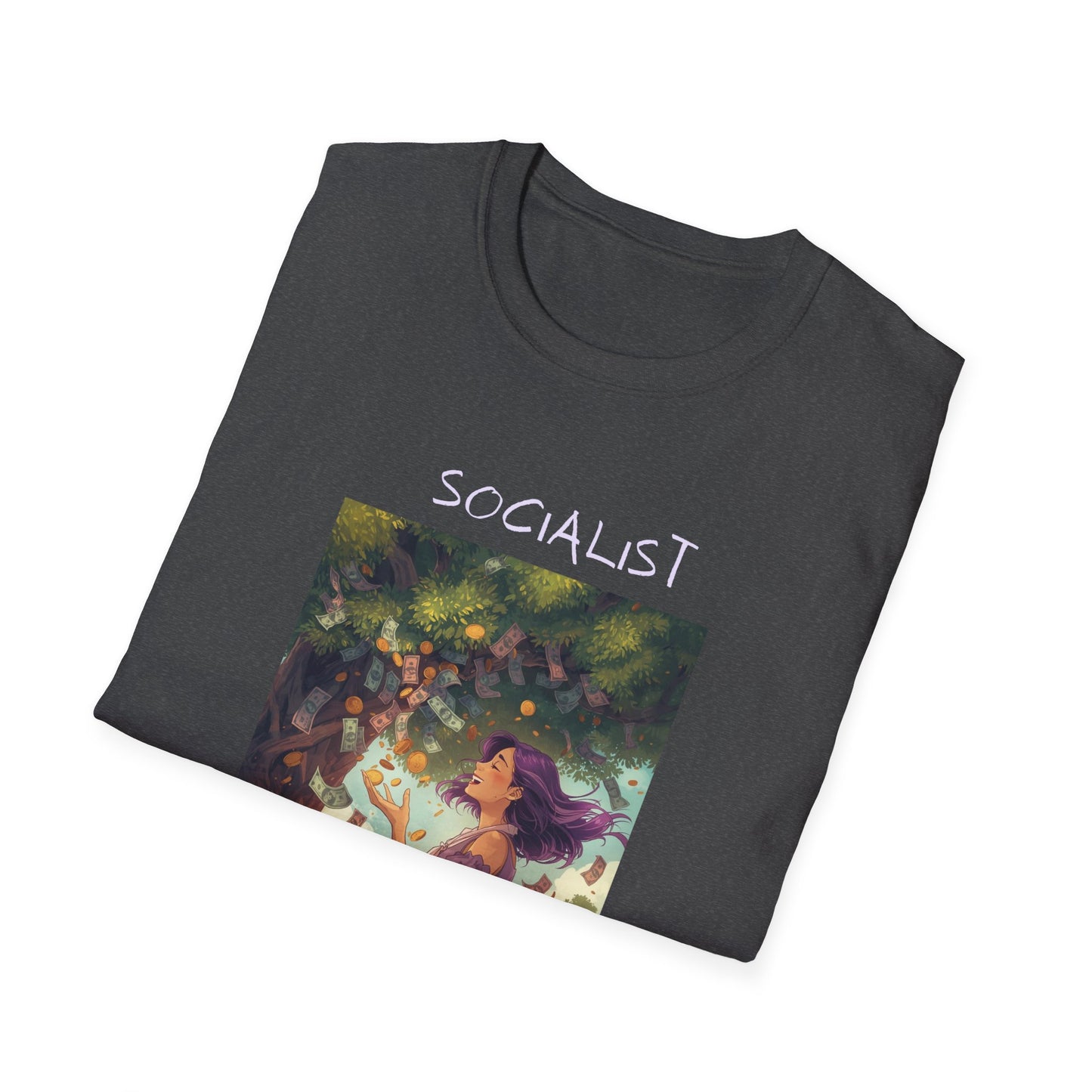 Socialist Economy T‑Shirt — Feminine Nature Illustration Political Tee