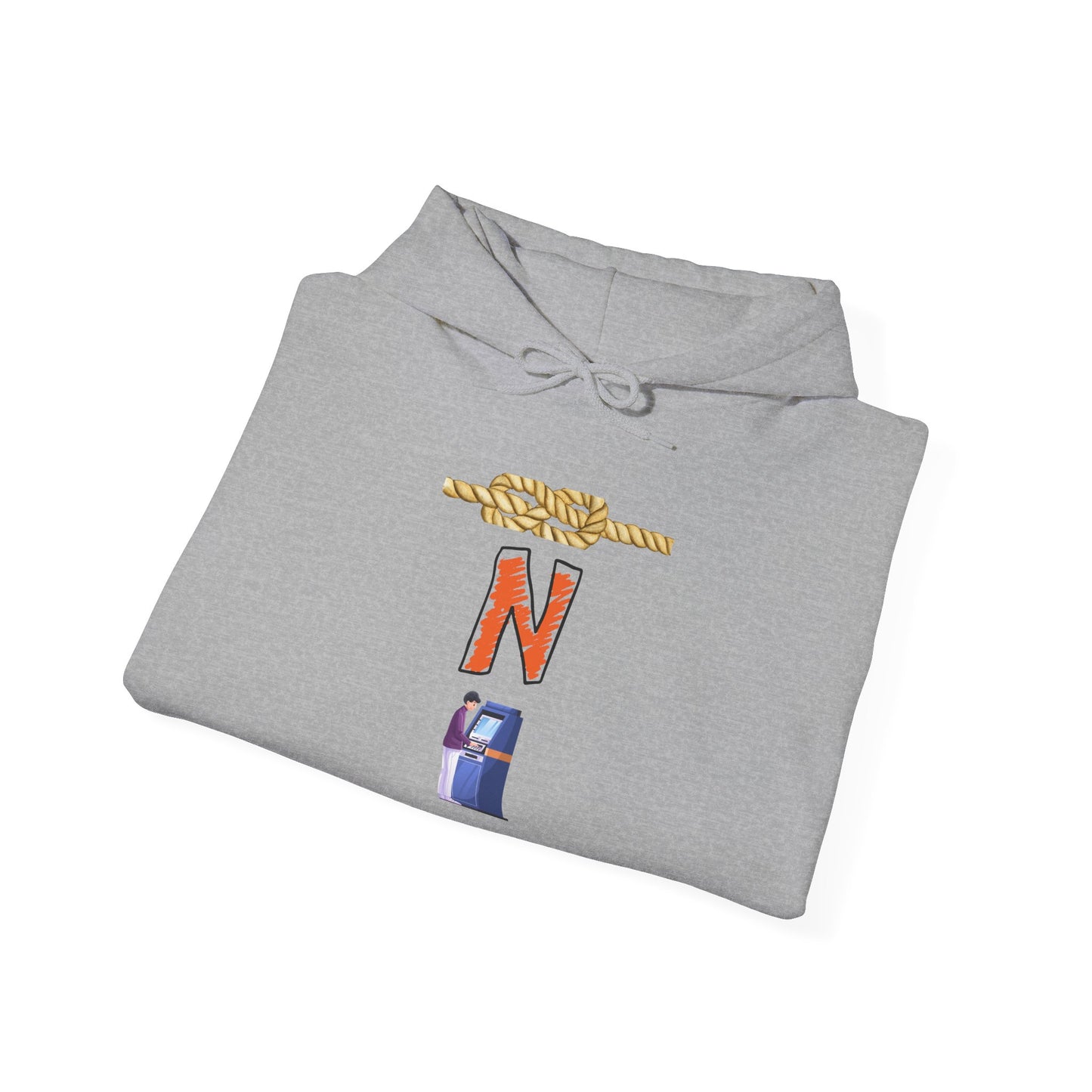 N-Initial Graphic Hoodie – Vintage Letter Patch Streetwear Sweatshirt