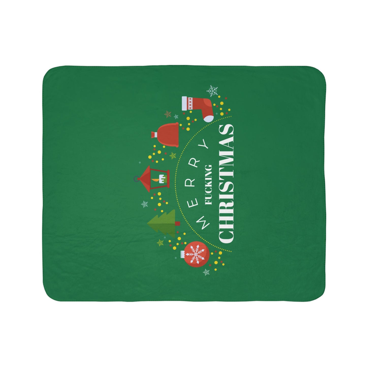 Sherpa Blanket — "Merry F*cking Christmas" Holiday Fleece Throw