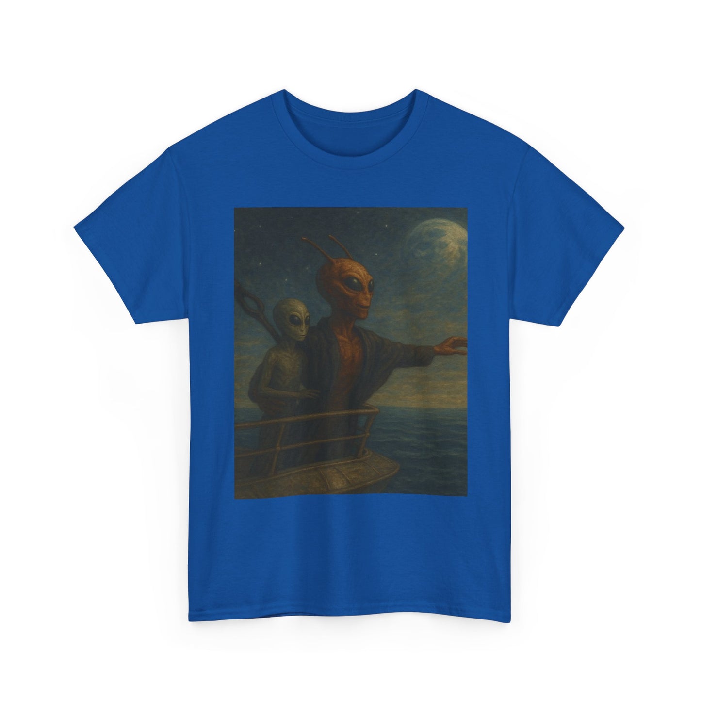 Vintage Gothic Painting Tee — Moonlit Ghost Ship Art T-Shirt