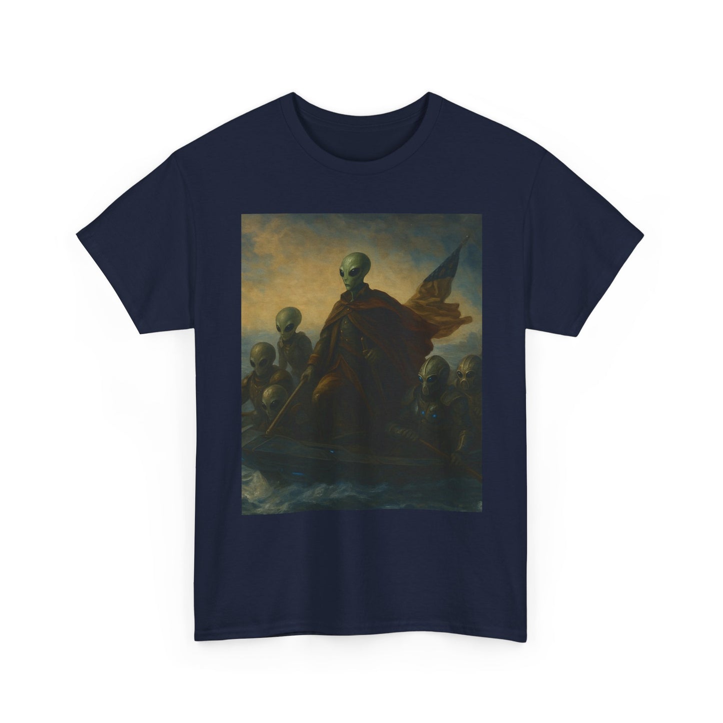 Vintage Washington Crossing Tee — Revolutionary War Painting Graphic T‑Shirt