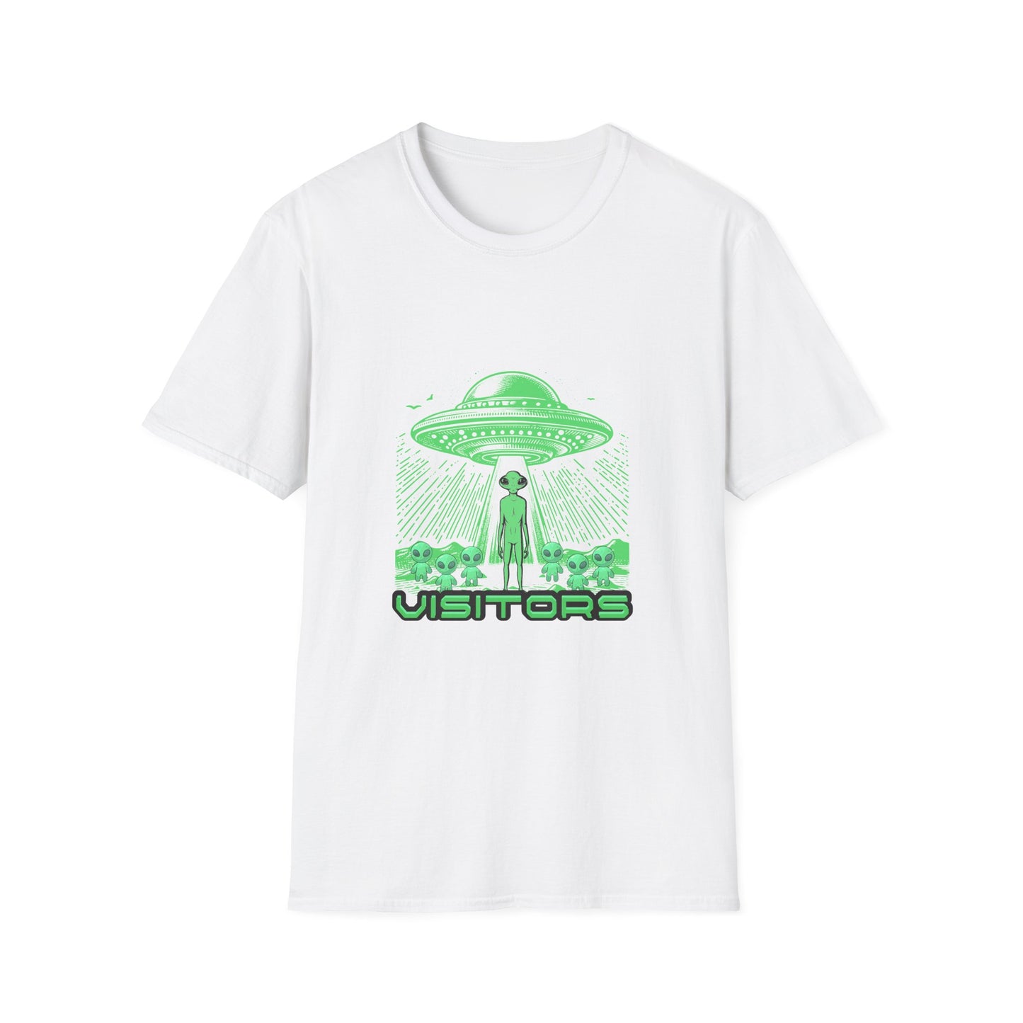 Alien Visitors T-Shirt — Retro UFO Graphic Tee