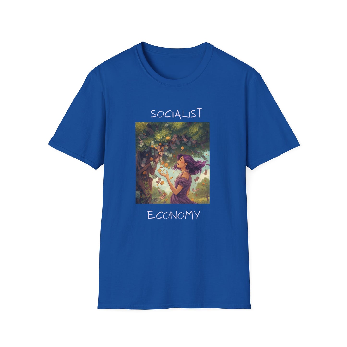 Socialist Economy T‑Shirt — Feminine Nature Illustration Political Tee