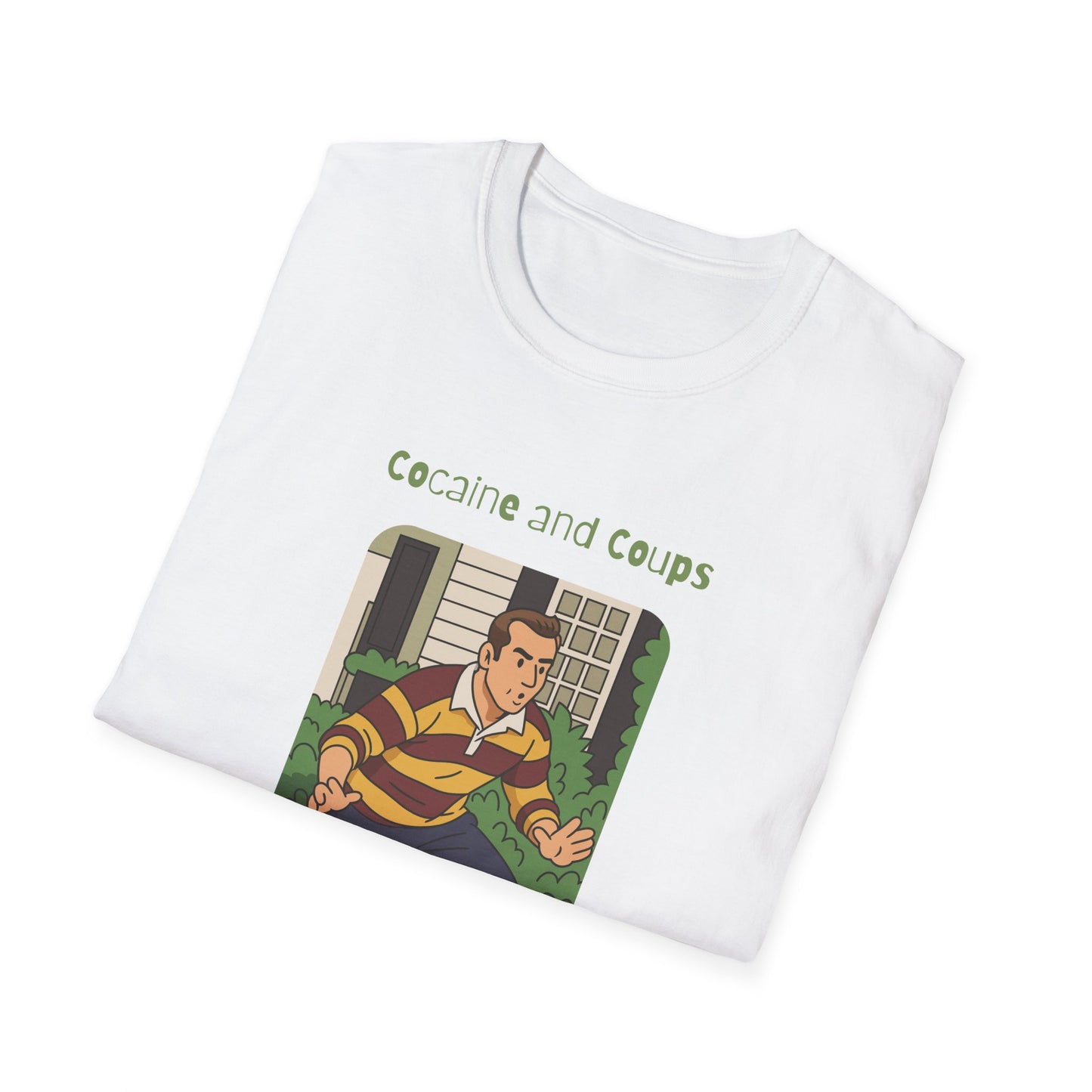 Rugby Player Illustration T-Shirt — 'Courage and Cupps' Vintage Sports Tee