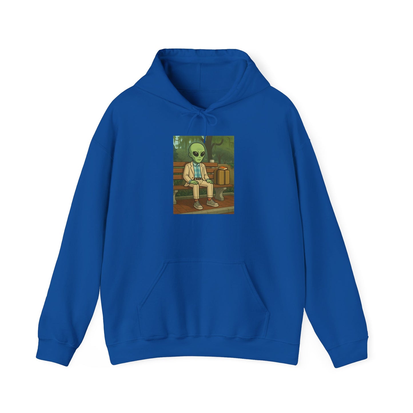 Gump Hoodie – Retro Green Alien Illustration Pullover