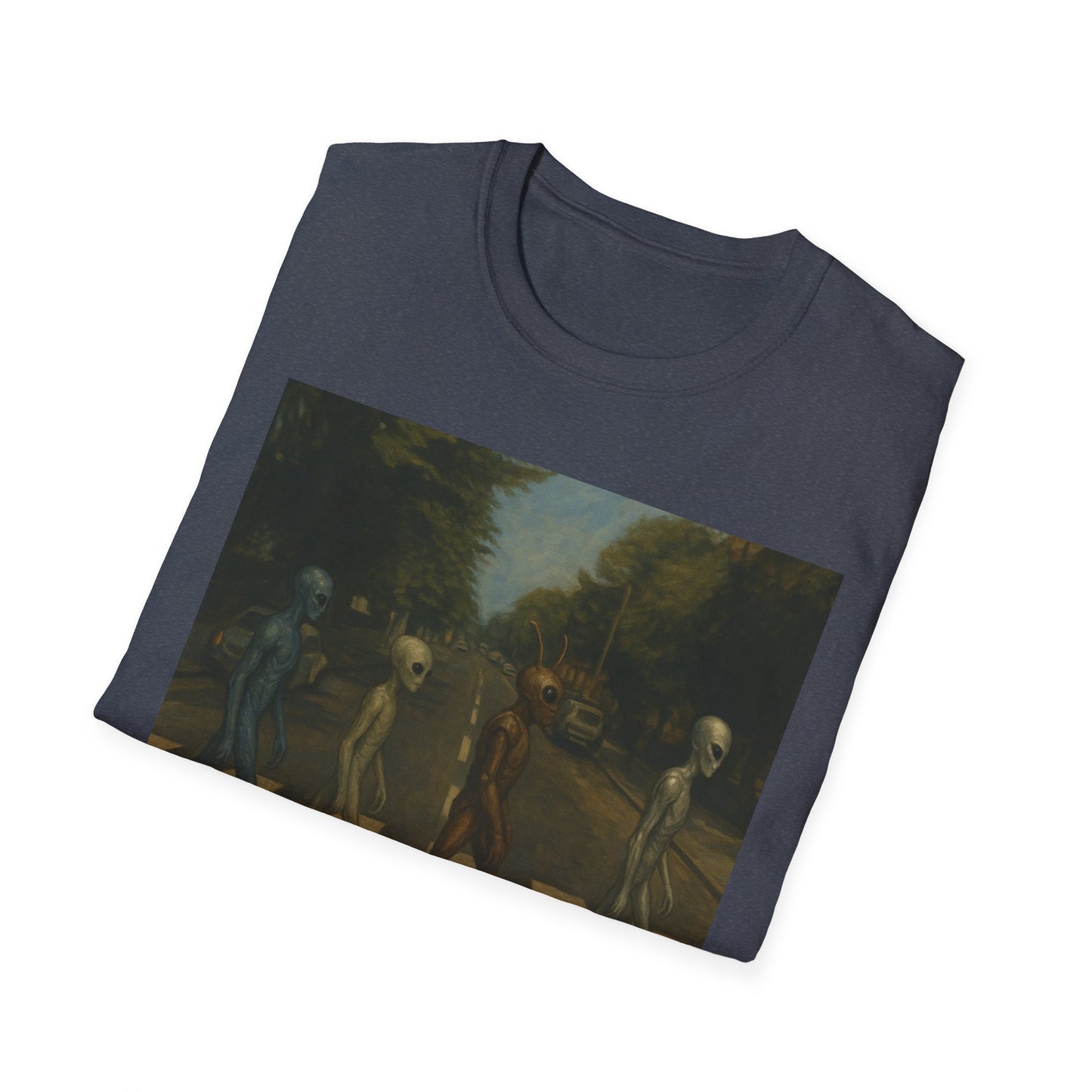 Alien Abbey Road T‑Shirt — Retro Beatles-Inspired Sci‑Fi Band Tee