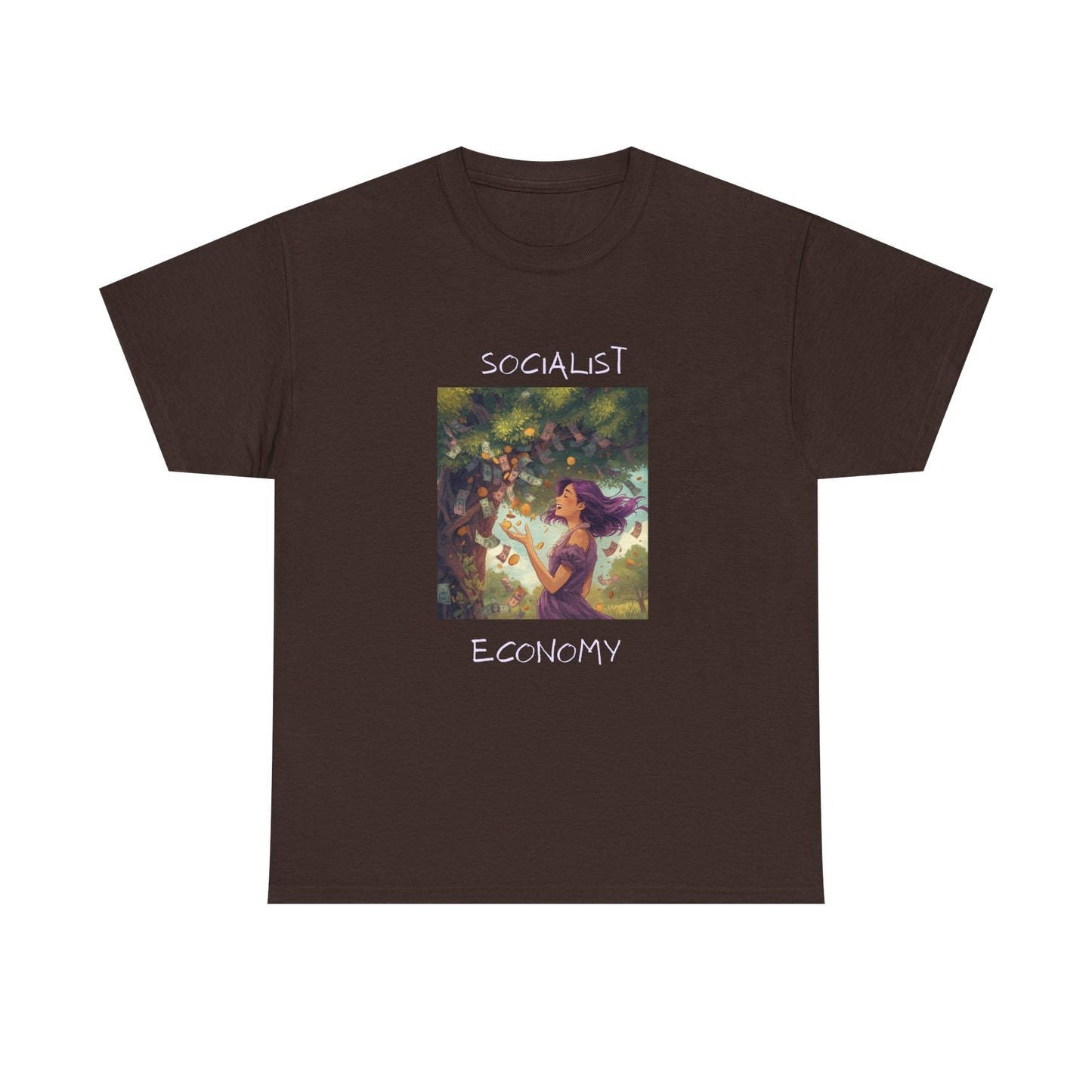 Socialist Economy Graphic Tee — Retro Fairy Illustration Political T‑Shirt
