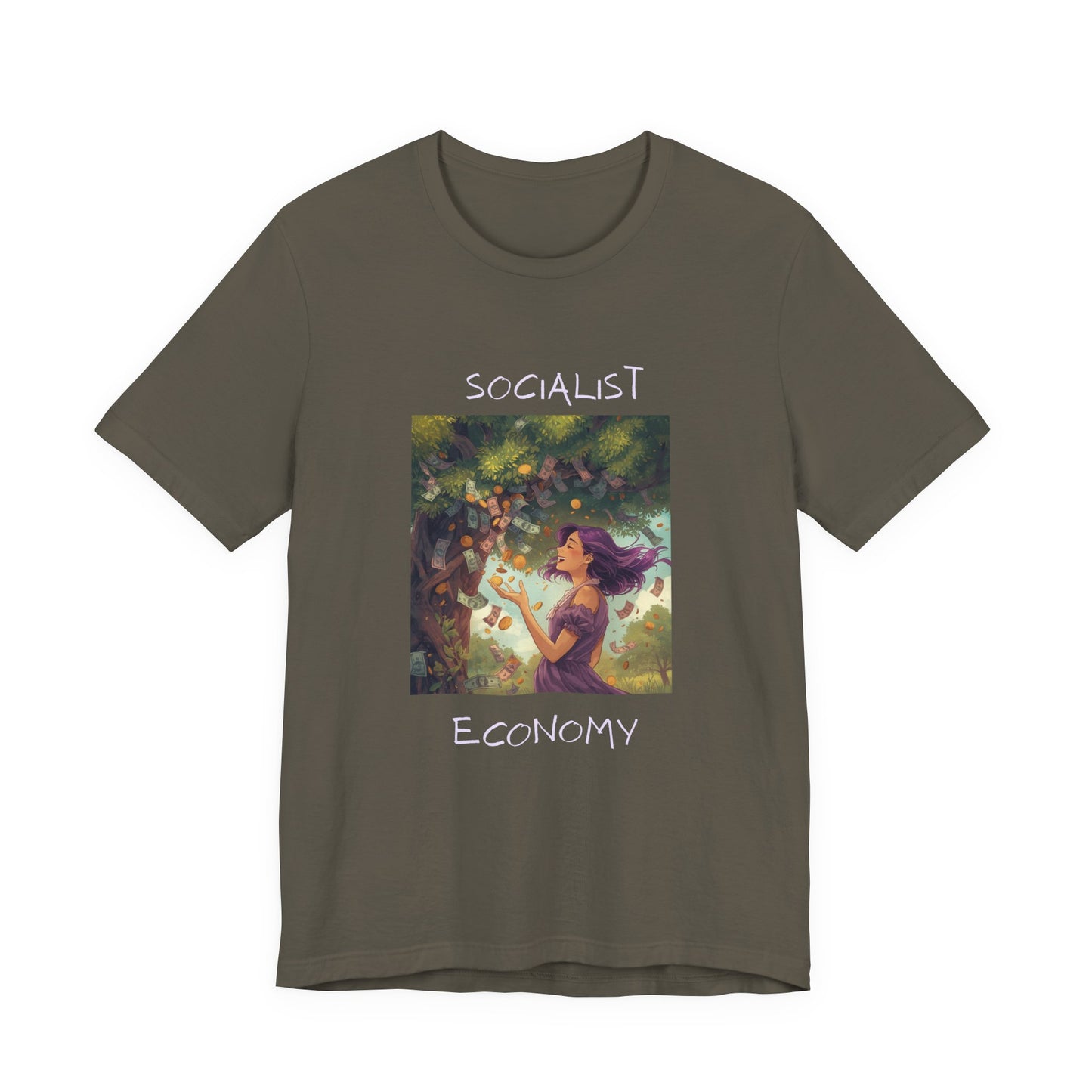 Socialist Economy Graphic Tee — Whimsical Nature Illustration T-Shirt