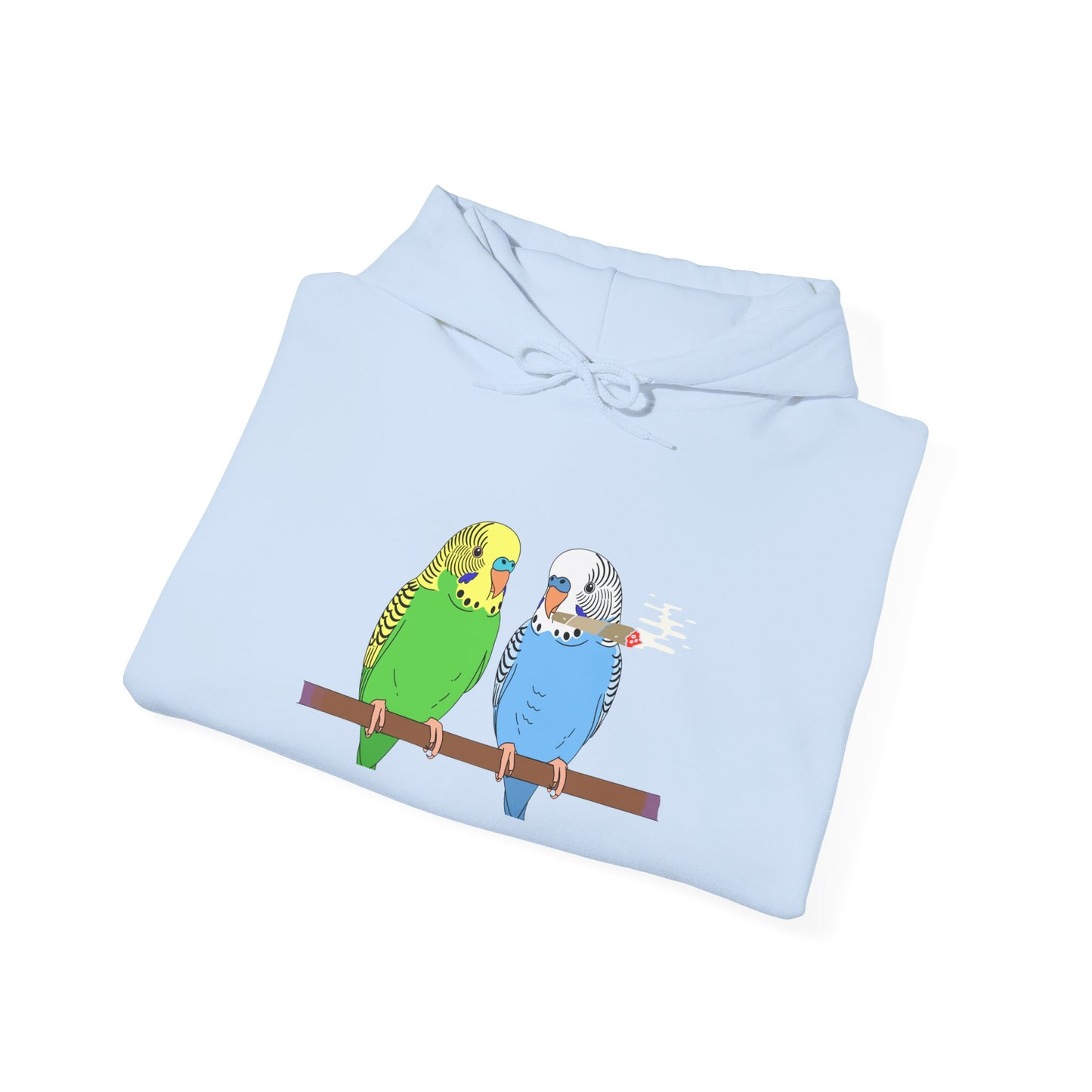 2 Birds 1 Stoned Hoodie – Cute Paired Budgerigar Bird Graphic Sweatshirt