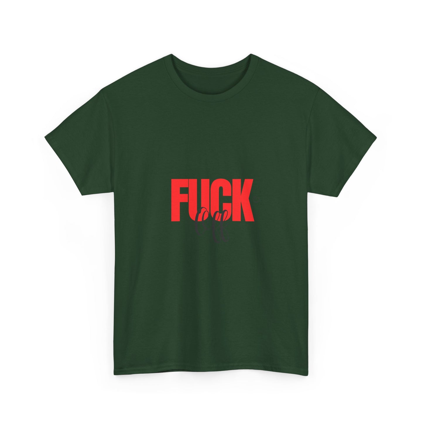 Graphic Tee — Bold 'FUCK' Red Block Letter Tee with Script Accent