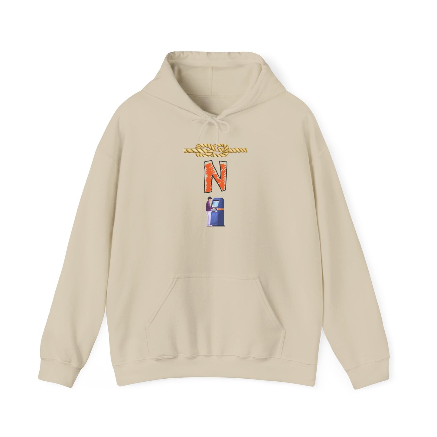 N-Initial Graphic Hoodie – Vintage Letter Patch Streetwear Sweatshirt