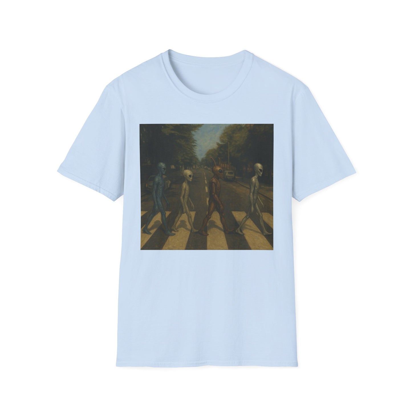 Alien Abbey Road T‑Shirt — Retro Beatles-Inspired Sci‑Fi Band Tee