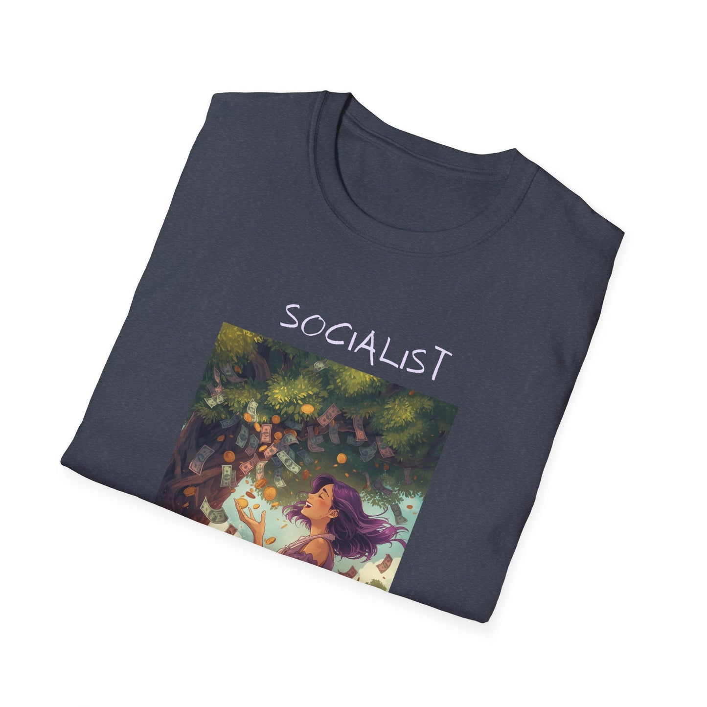 Socialist Economy T‑Shirt — Feminine Nature Illustration Political Tee