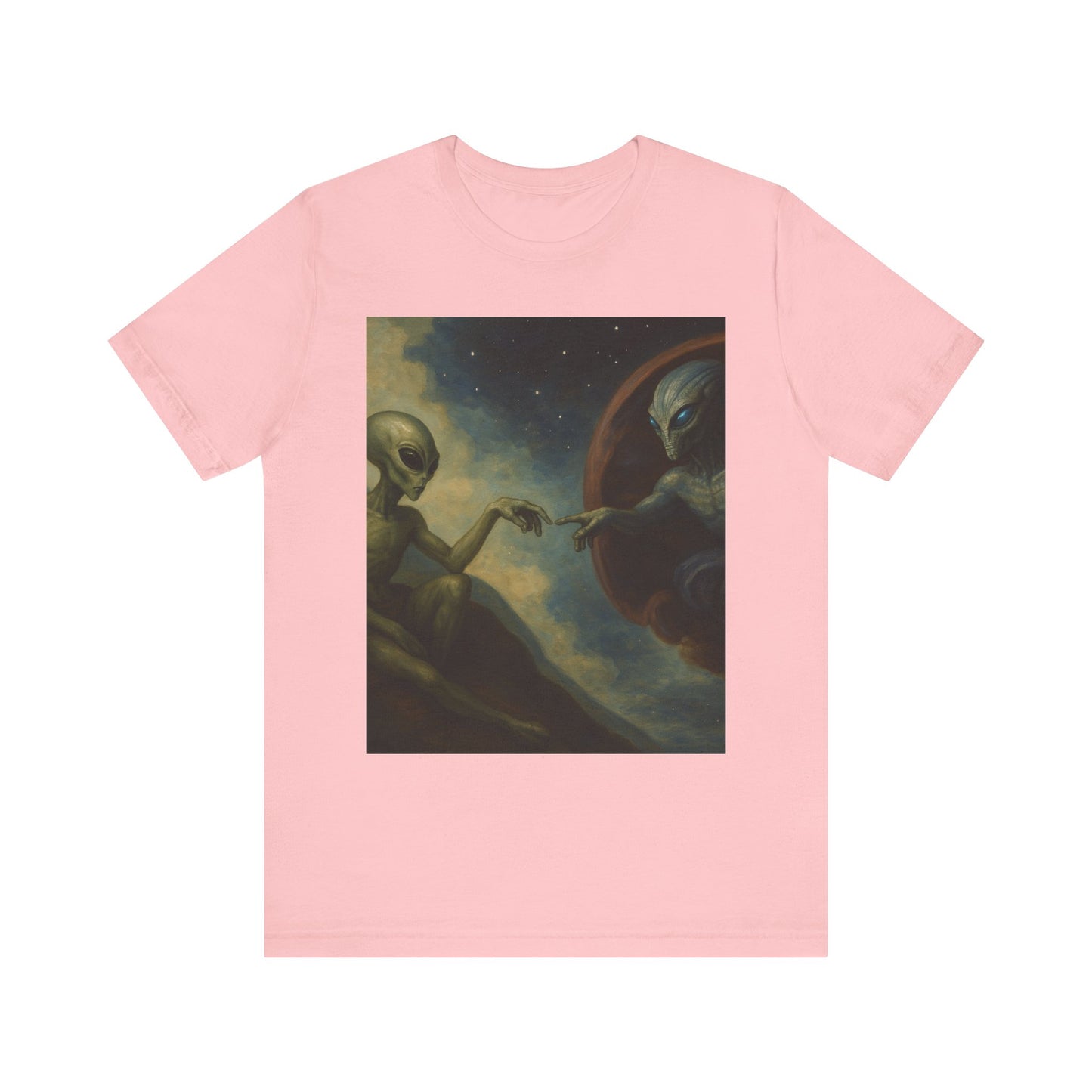 Alien Creation Tee — Cosmic Michelangelo Graphic T-Shirt