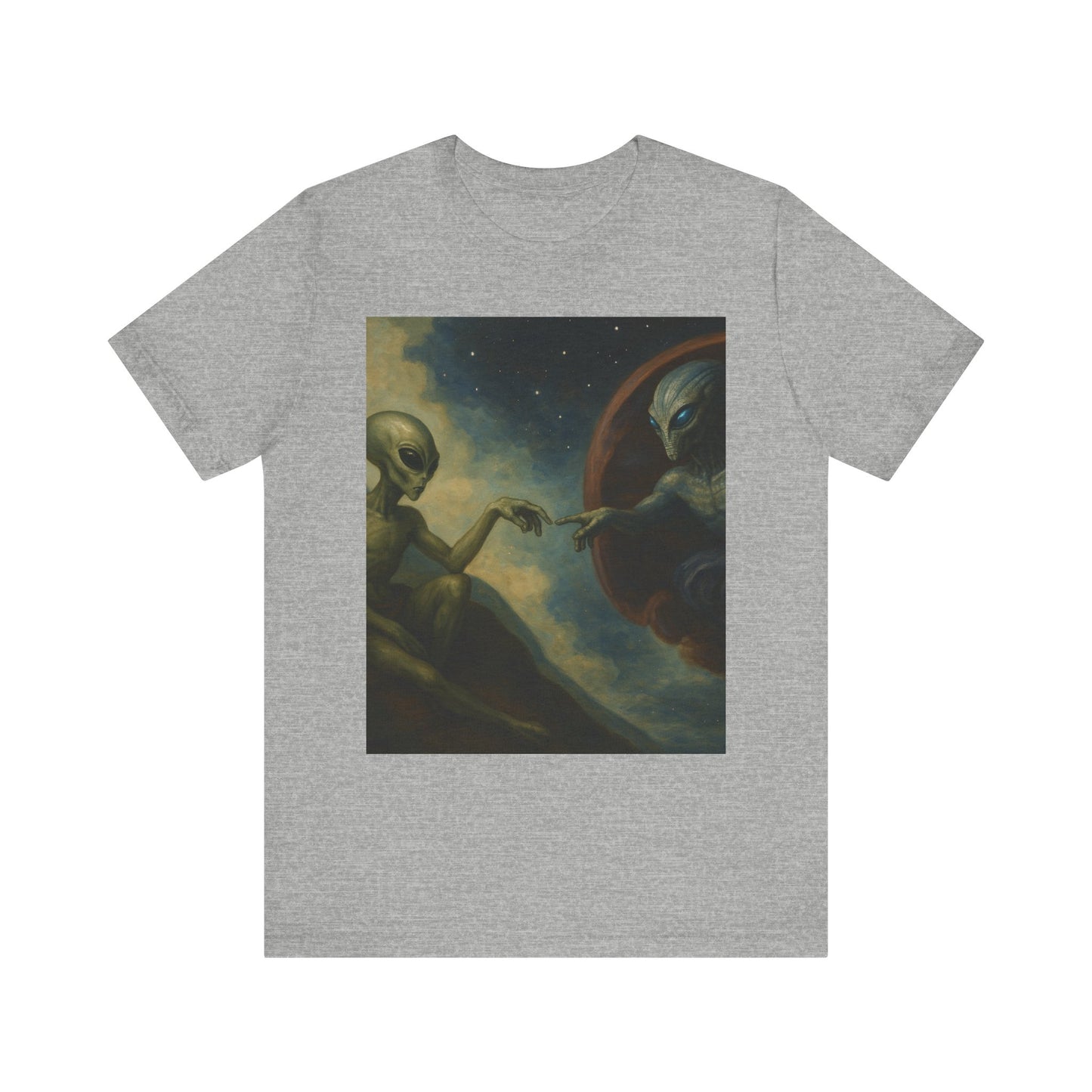 Alien Creation Tee — Cosmic Michelangelo Graphic T-Shirt