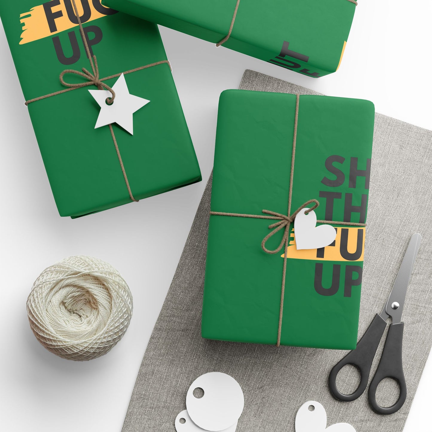 Green Tractor Pattern Wrapping Paper — Farm-Themed Gift Wrap Roll