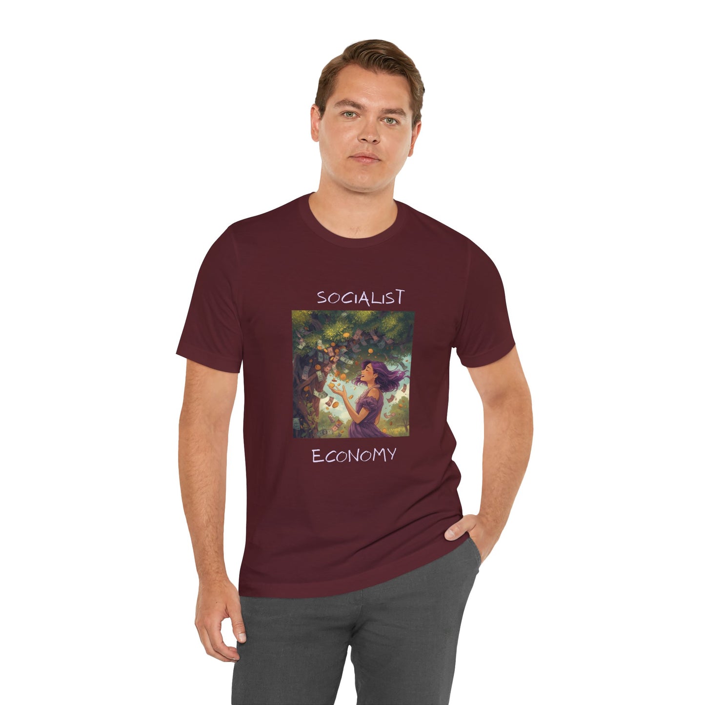 Socialist Economy Graphic Tee — Whimsical Nature Illustration T-Shirt