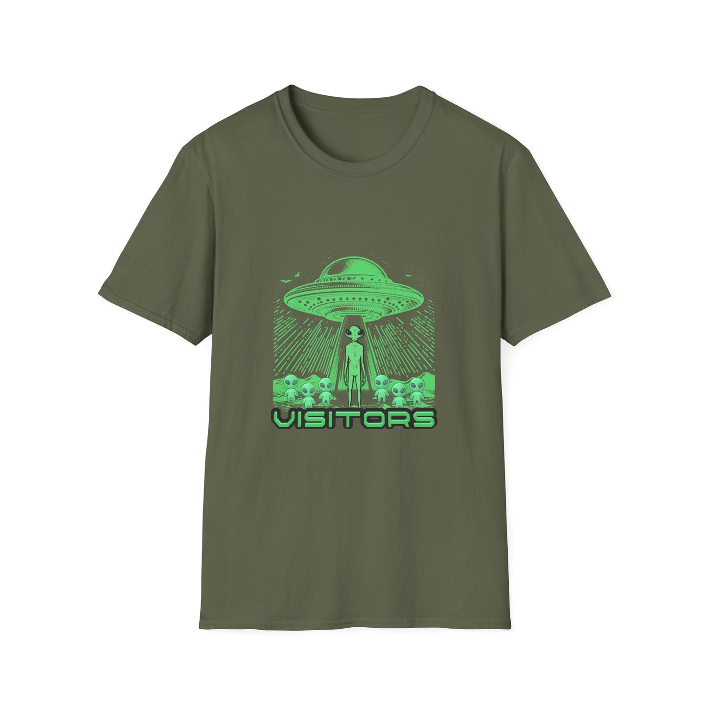 Alien Visitors T-Shirt — Retro UFO Graphic Tee