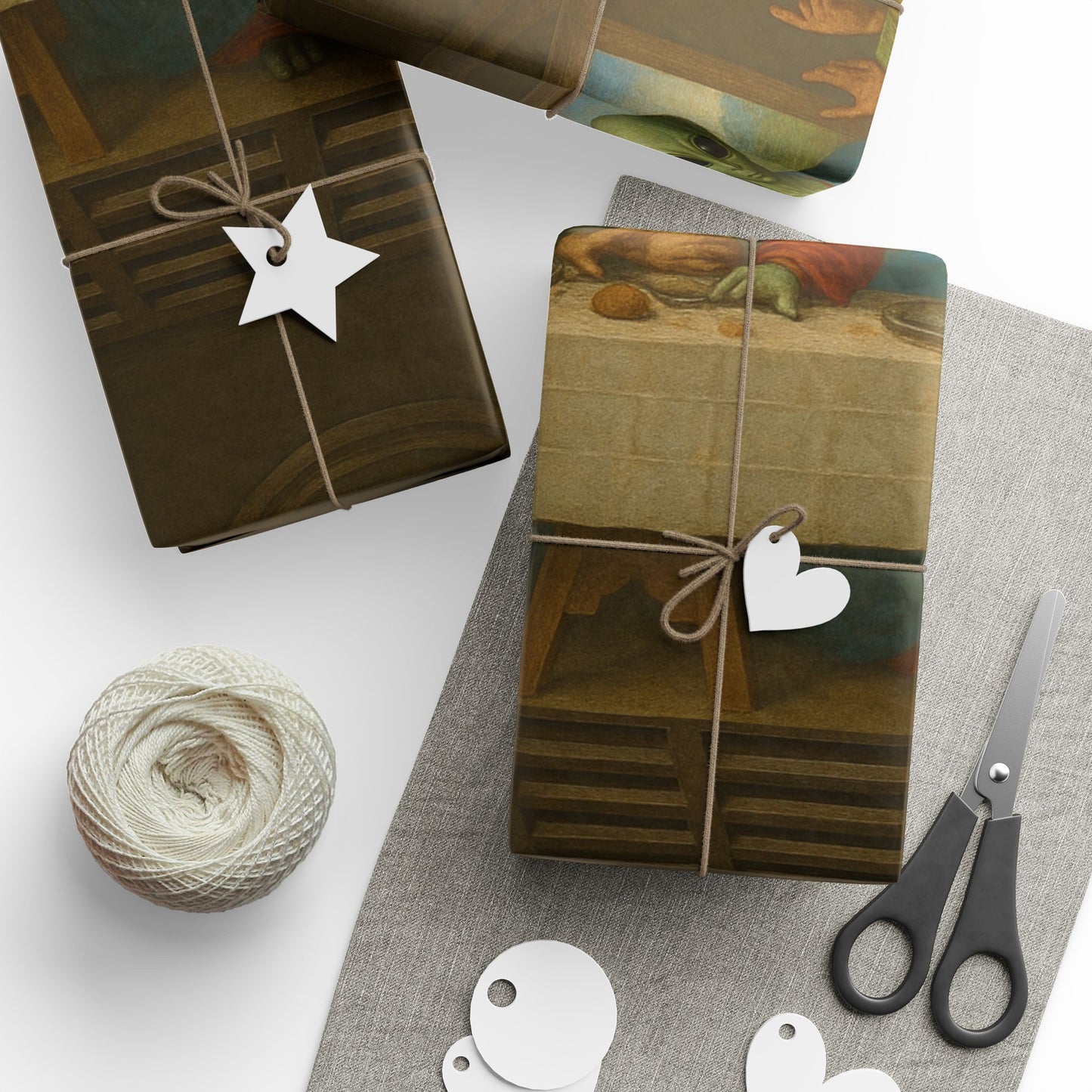 Renaissance Portraits Wrapping Paper Roll — Vintage Oil Painting Gift Wrap