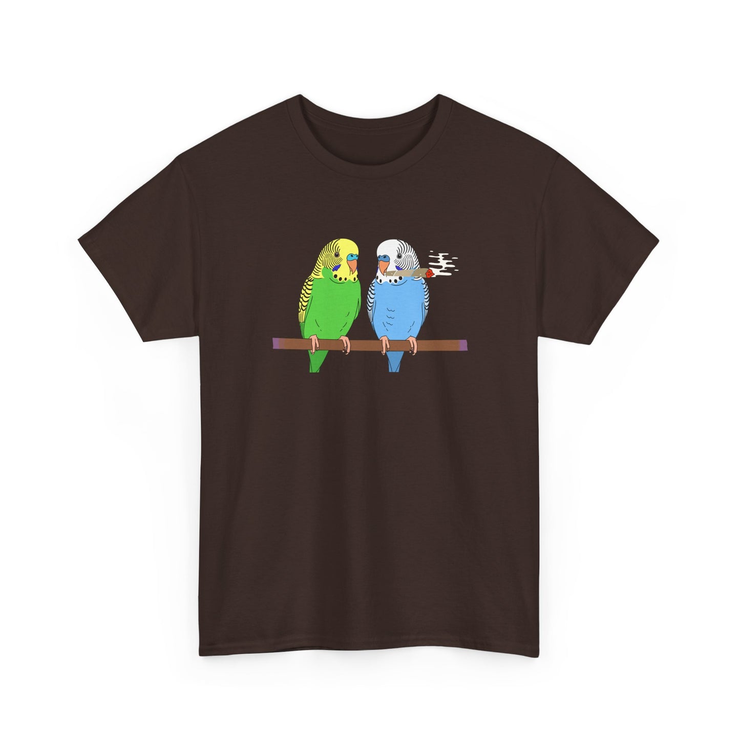 2 Birds 1 Stoned T-Shirt — Cute Parakeet Pair Graphic Tee