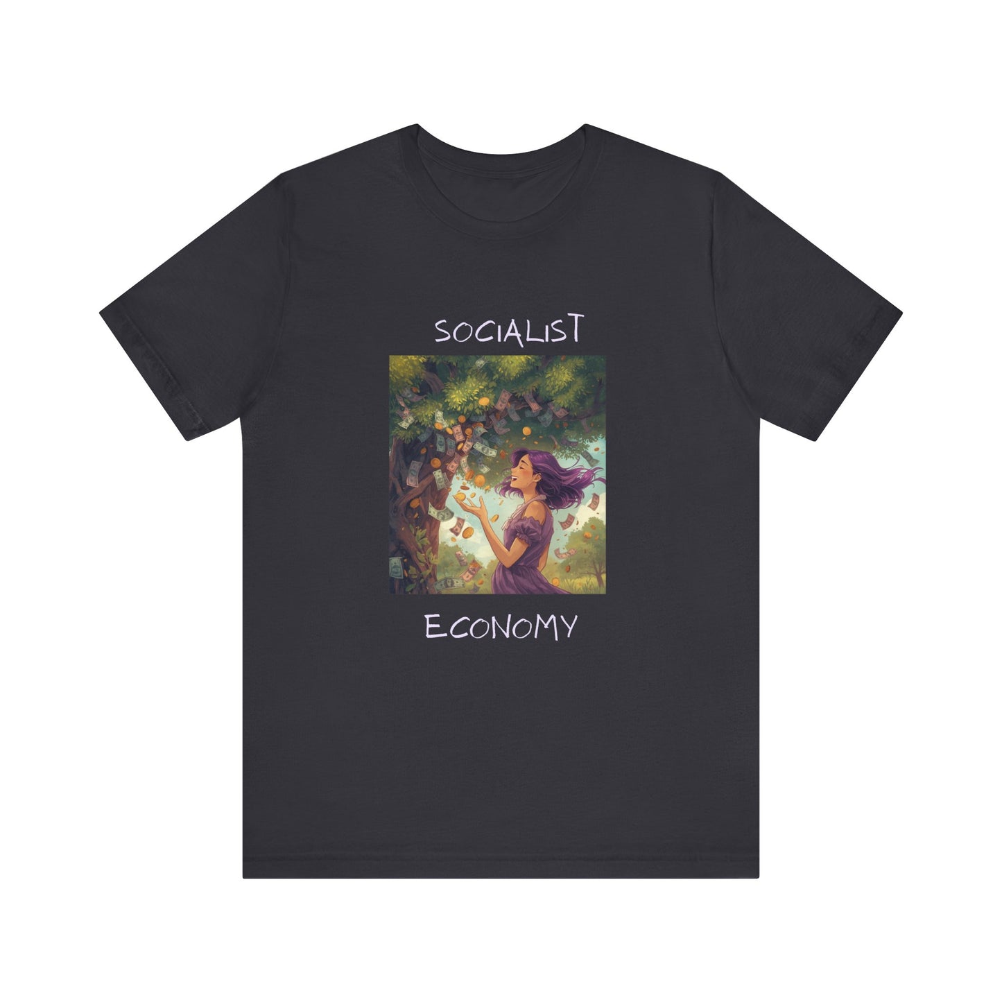 Socialist Economy Graphic Tee — Whimsical Nature Illustration T-Shirt