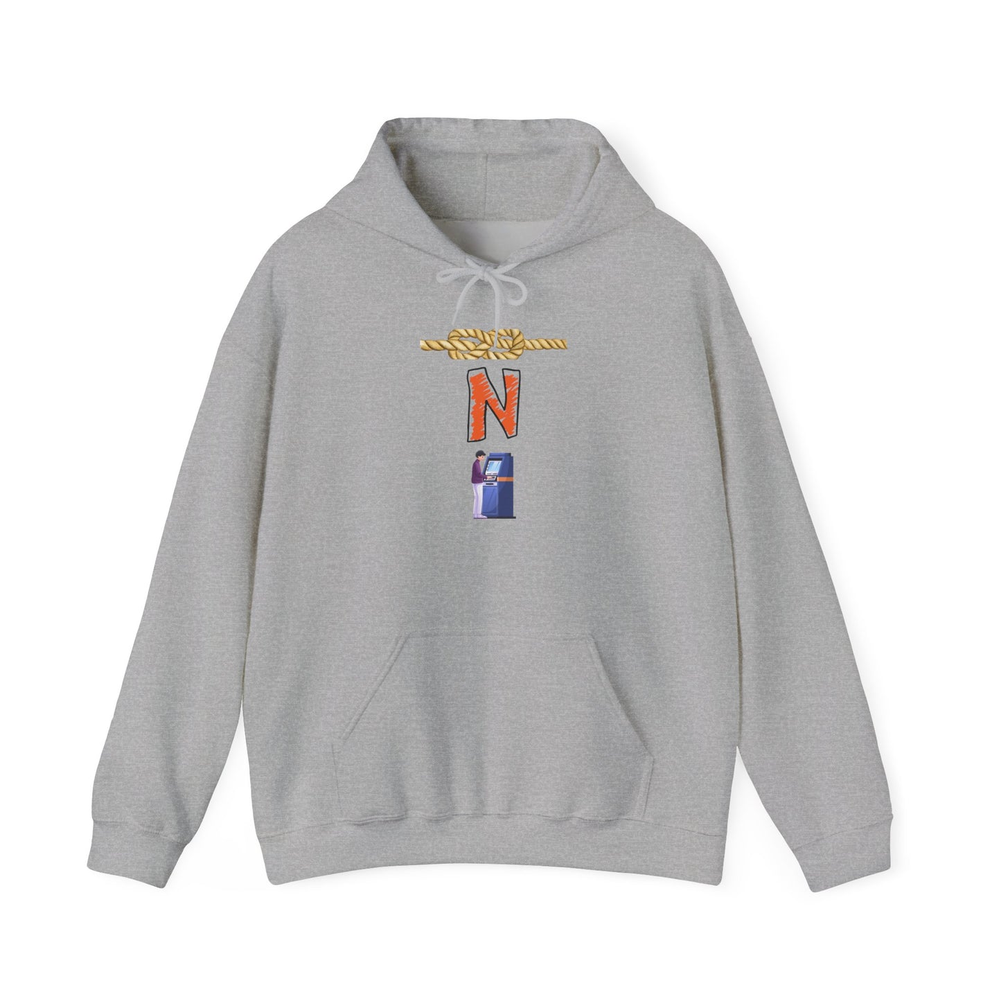 N-Initial Graphic Hoodie – Vintage Letter Patch Streetwear Sweatshirt