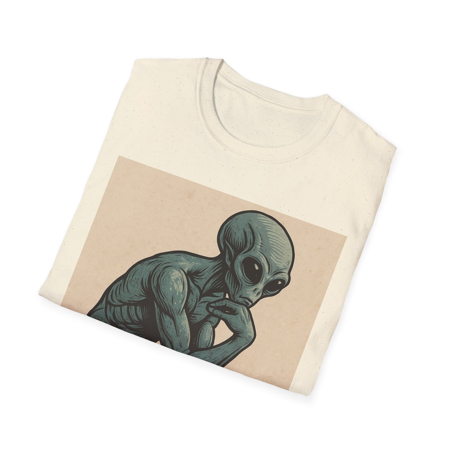Alien Thinker T-Shirt — Retro Art Sci‑Fi Graphic Tee