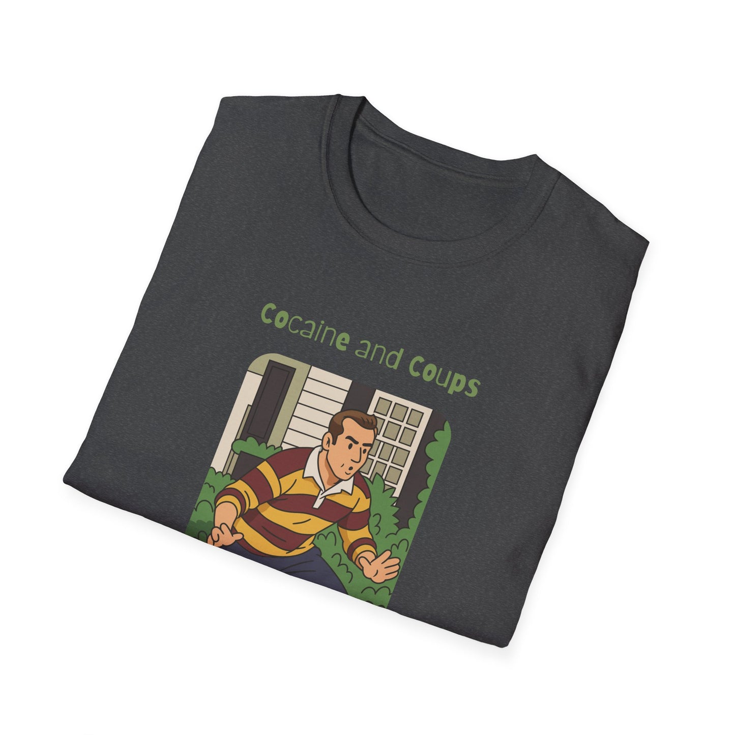 Rugby Player Illustration T-Shirt — 'Courage and Cupps' Vintage Sports Tee