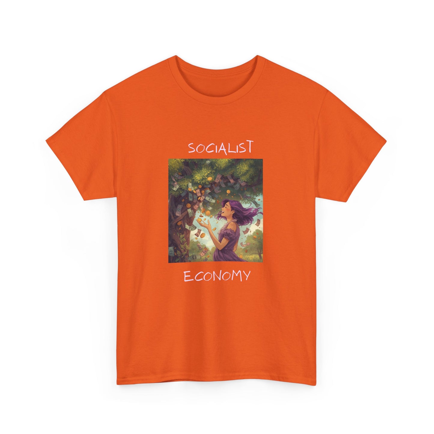 Socialist Economy Graphic Tee — Retro Fairy Illustration Political T‑Shirt