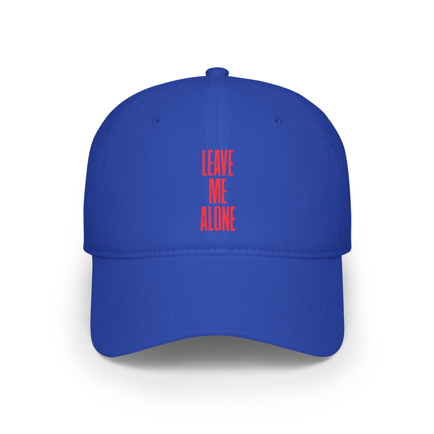 Low Profile Cap — 'Leave Me Alone' Minimalist Black Baseball Hat