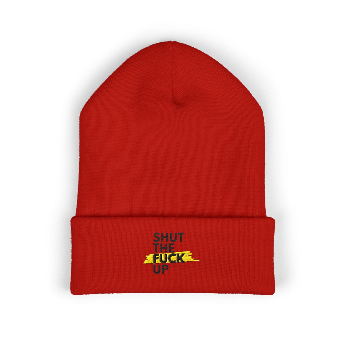Embroidered "Shut The F*** Up" Cuffed Beanie — Bold Streetwear Winter Hat