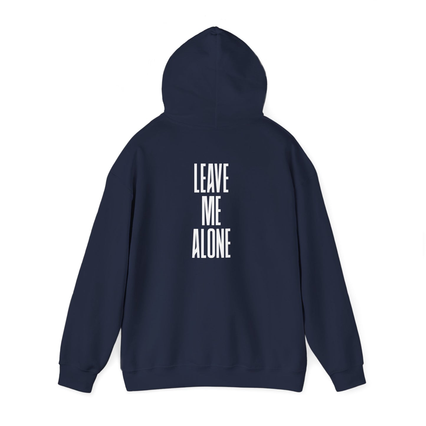 Hoodie - 'Leave Me Alone' Minimalist Black Graphic Hoodie