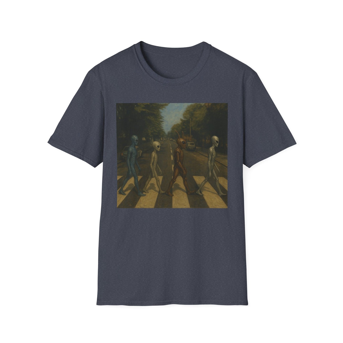 Alien Abbey Road T‑Shirt — Retro Beatles-Inspired Sci‑Fi Band Tee