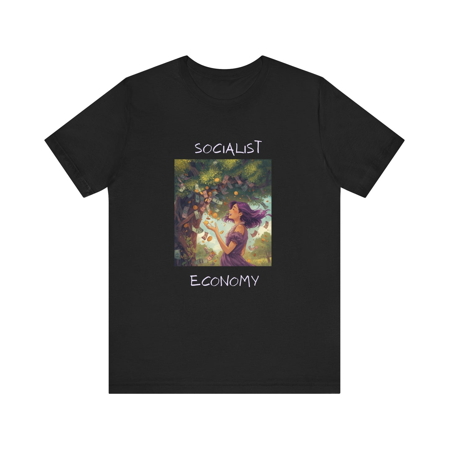 Socialist Economy Graphic Tee — Whimsical Nature Illustration T-Shirt