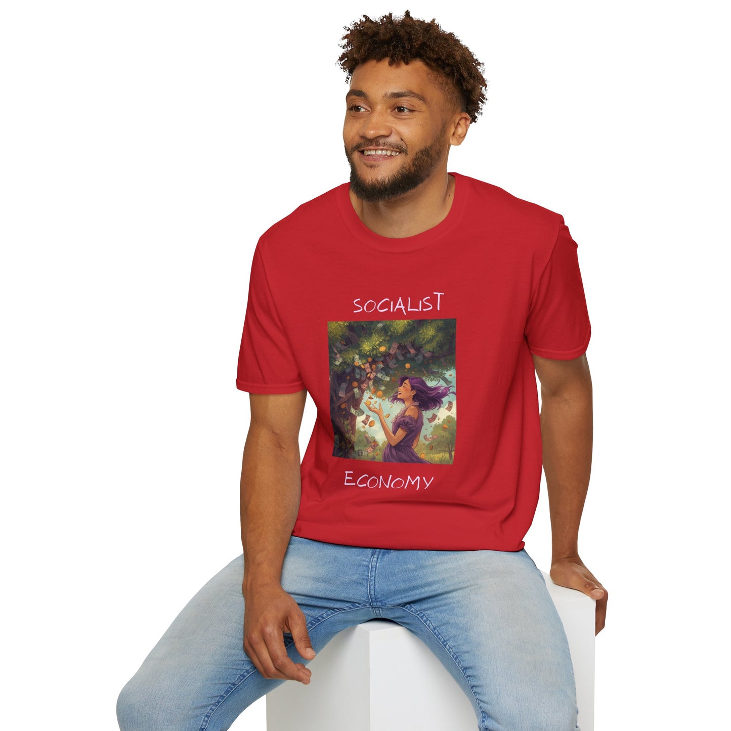 Socialist Economy Graphic T-Shirt — Whimsical Nature Illustration