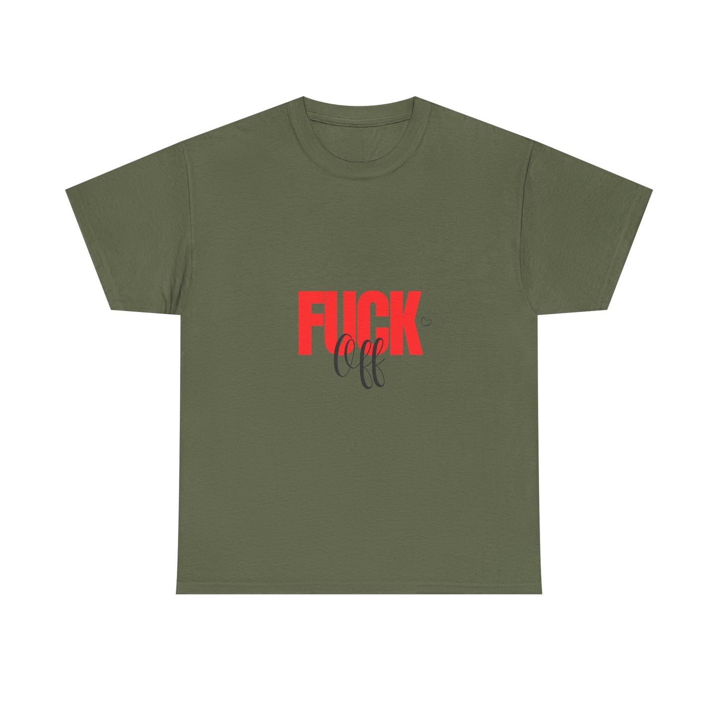 Graphic Tee — Bold 'FUCK' Red Block Letter Tee with Script Accent