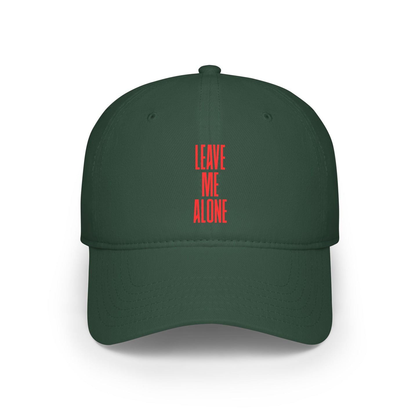 Low Profile Cap — 'Leave Me Alone' Minimalist Black Baseball Hat