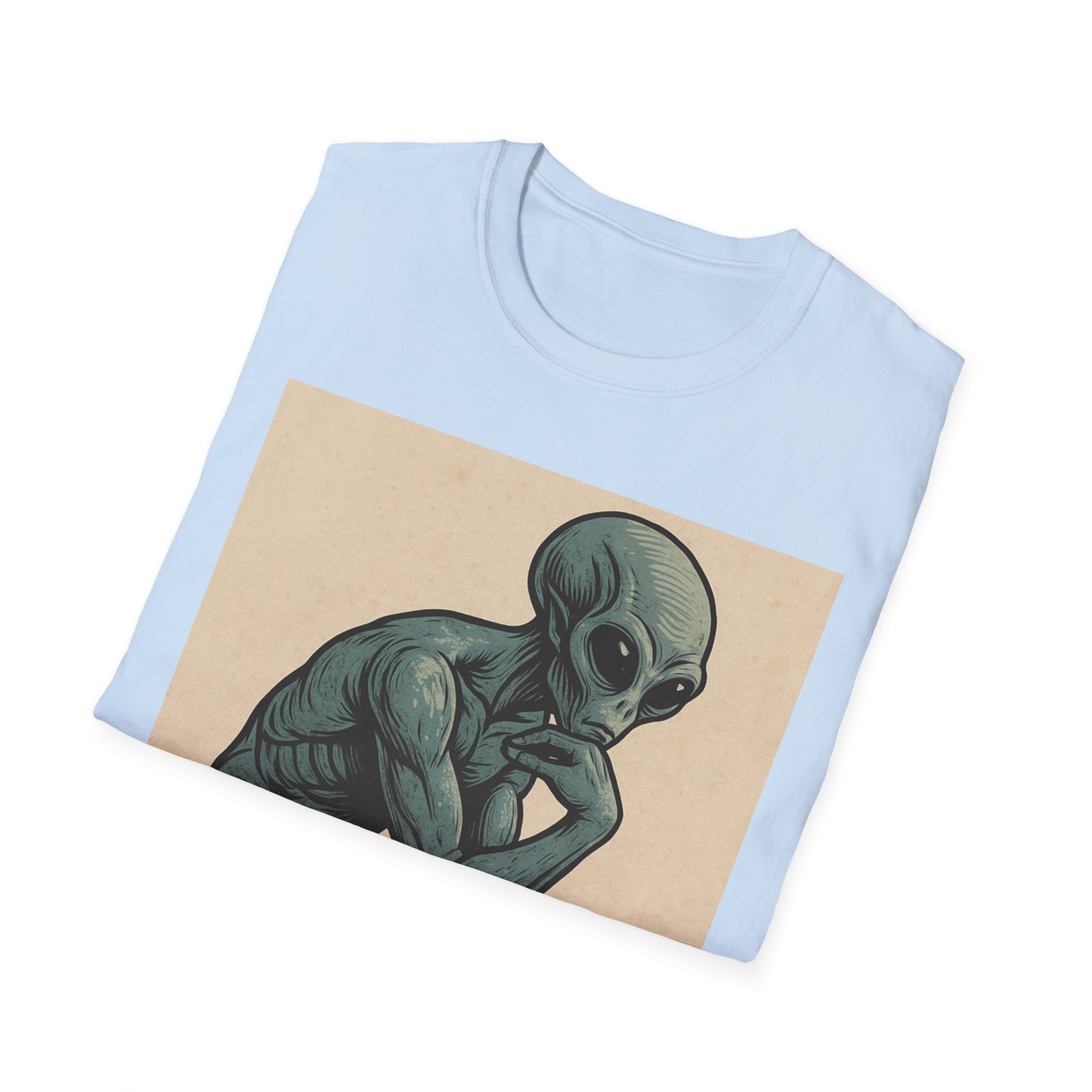 Alien Thinker T-Shirt — Retro Art Sci‑Fi Graphic Tee