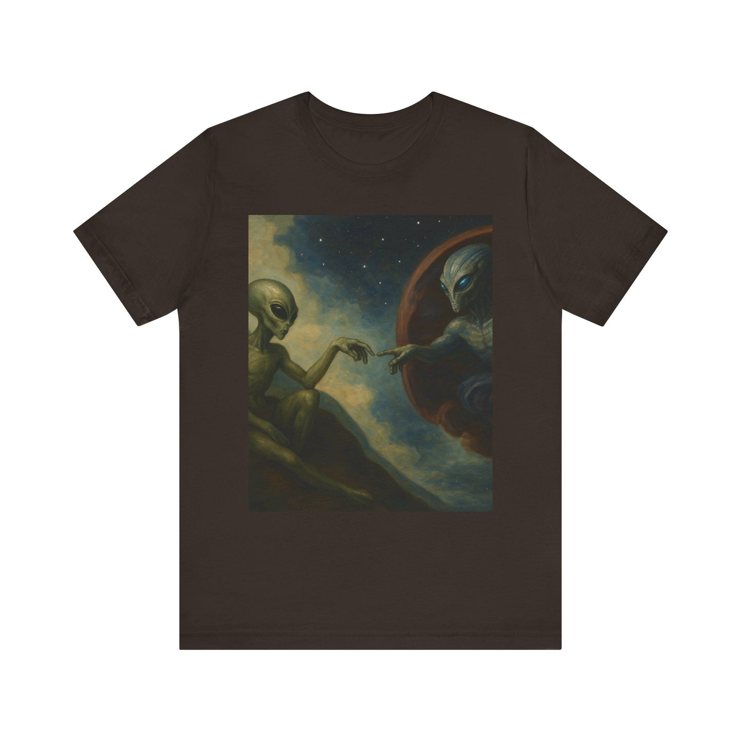 Alien Creation Tee — Cosmic Michelangelo Graphic T-Shirt