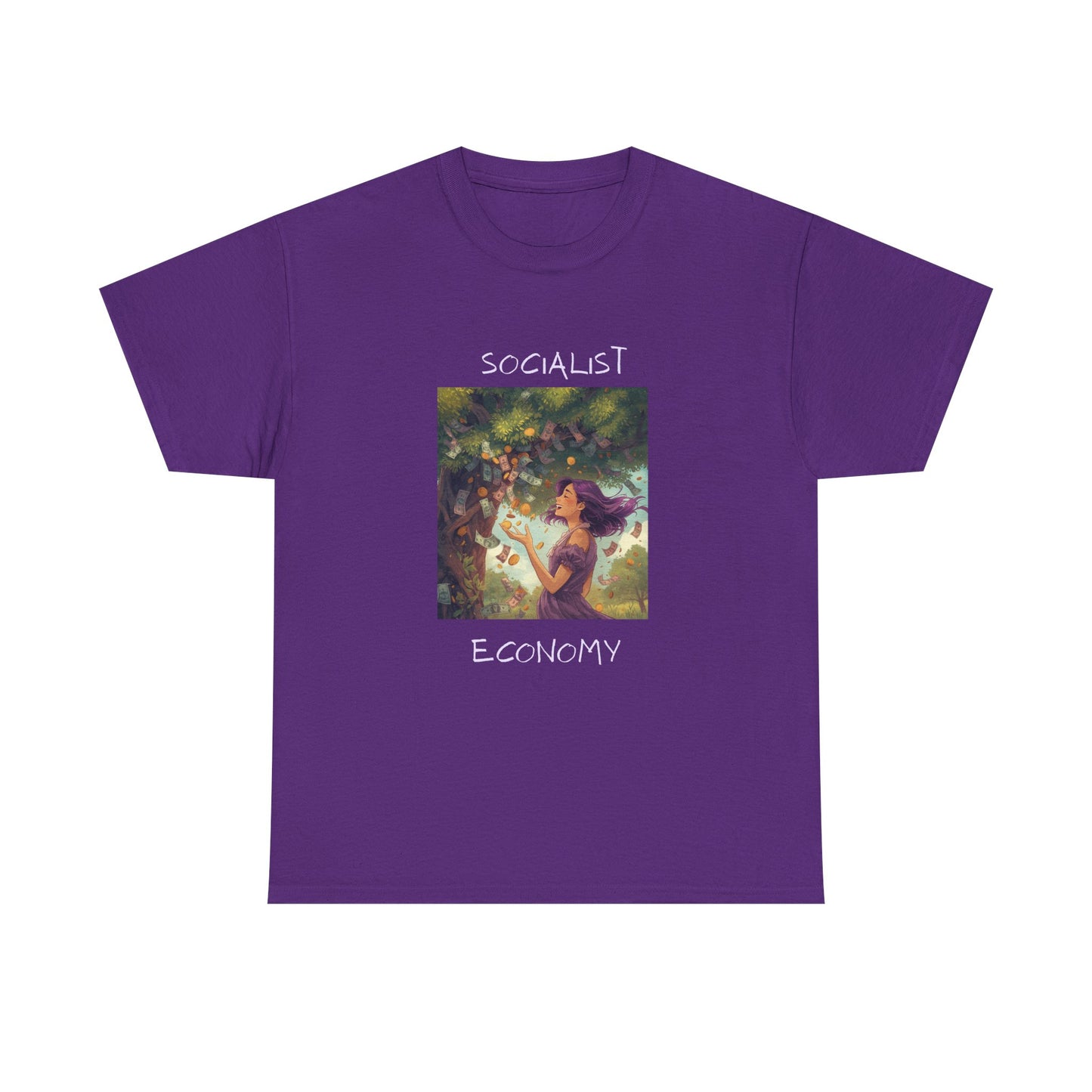 Socialist Economy Graphic Tee — Retro Fairy Illustration Political T‑Shirt