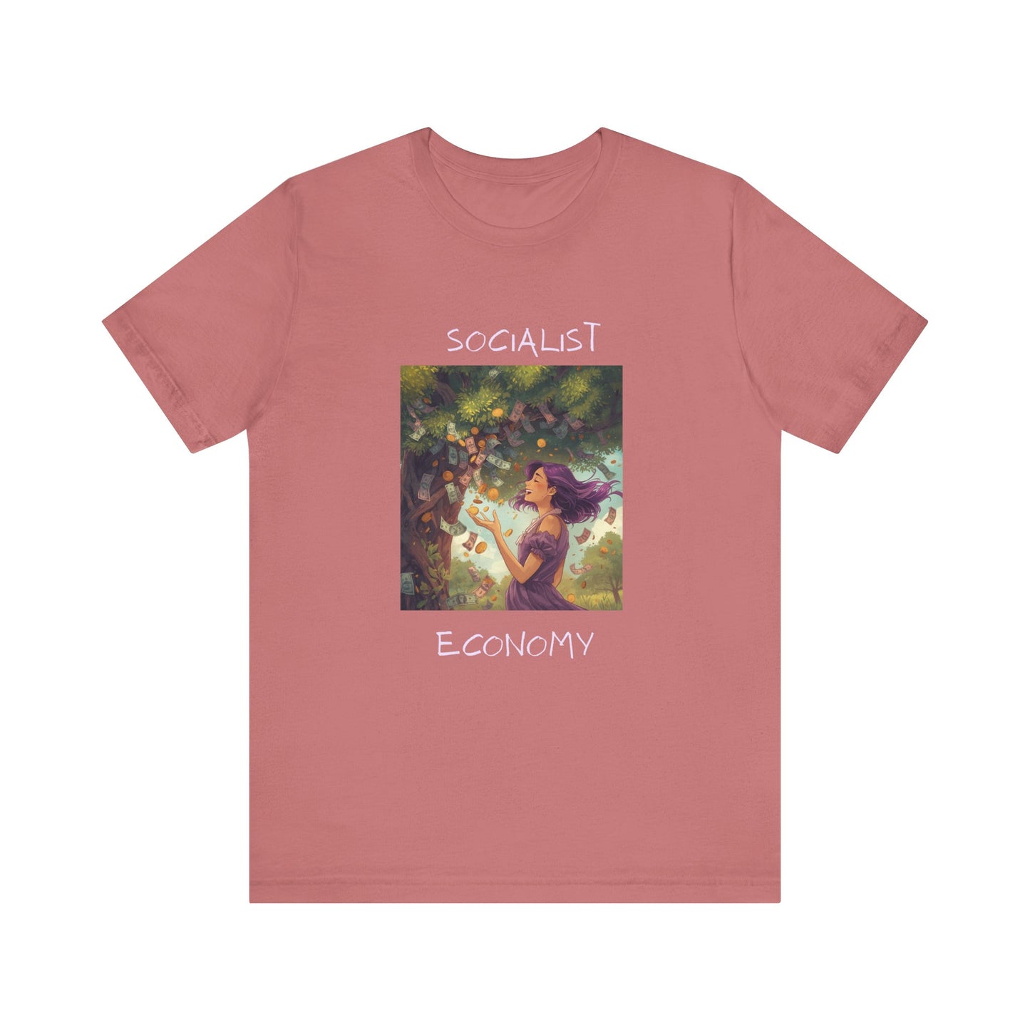 Socialist Economy Graphic Tee — Whimsical Nature Illustration T-Shirt