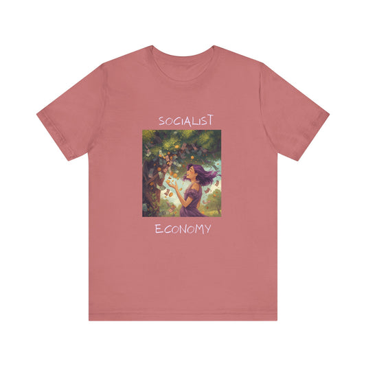 Socialist Economy Graphic Tee — Whimsical Nature Illustration T-Shirt