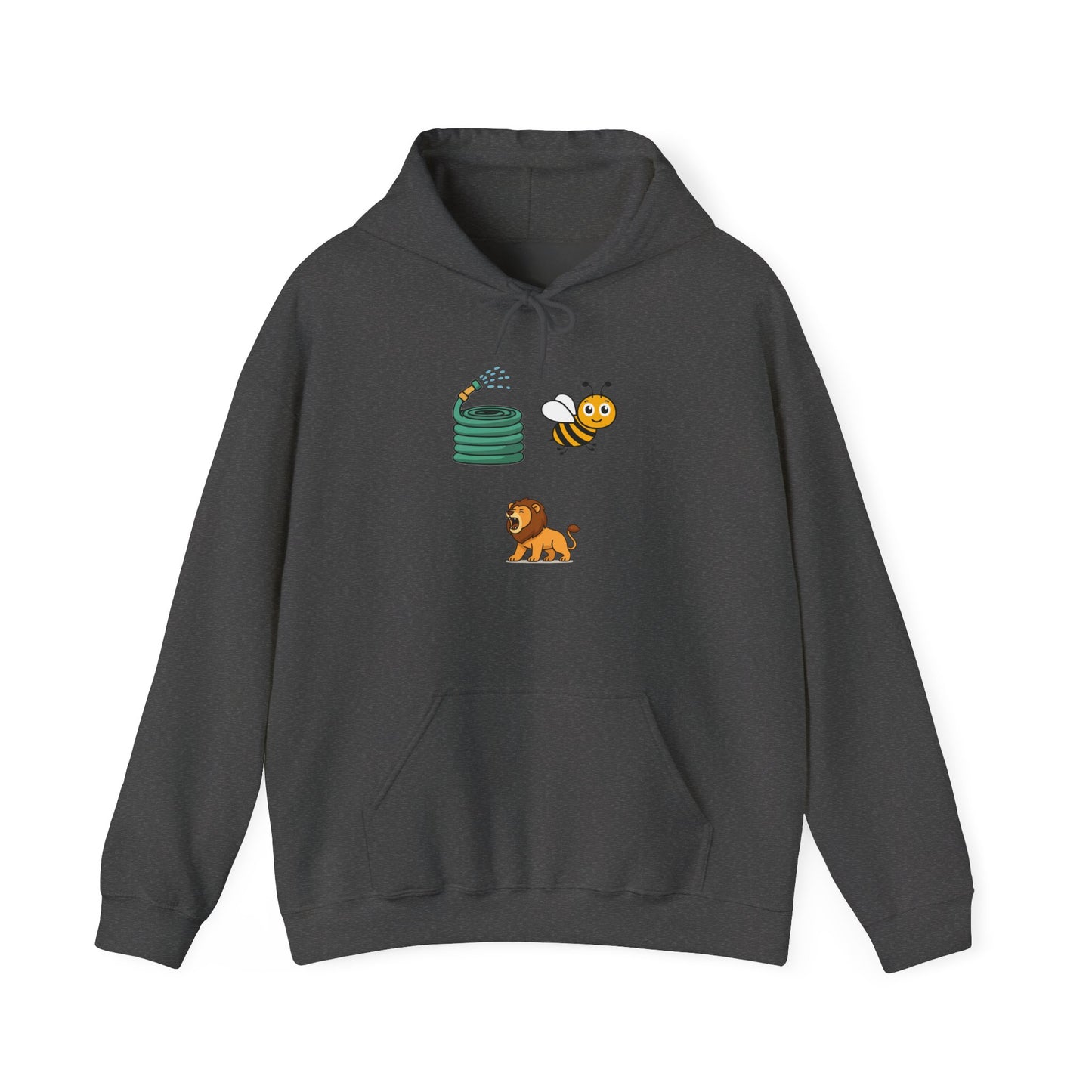Hose Bee Lion Hoodie — Cute Emoji Puzzle Graphic Sweatshirt
