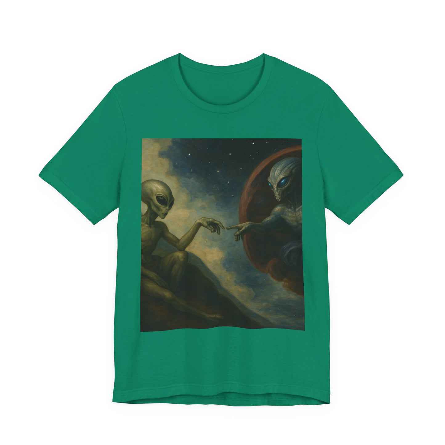 Alien Creation Tee — Cosmic Michelangelo Graphic T-Shirt