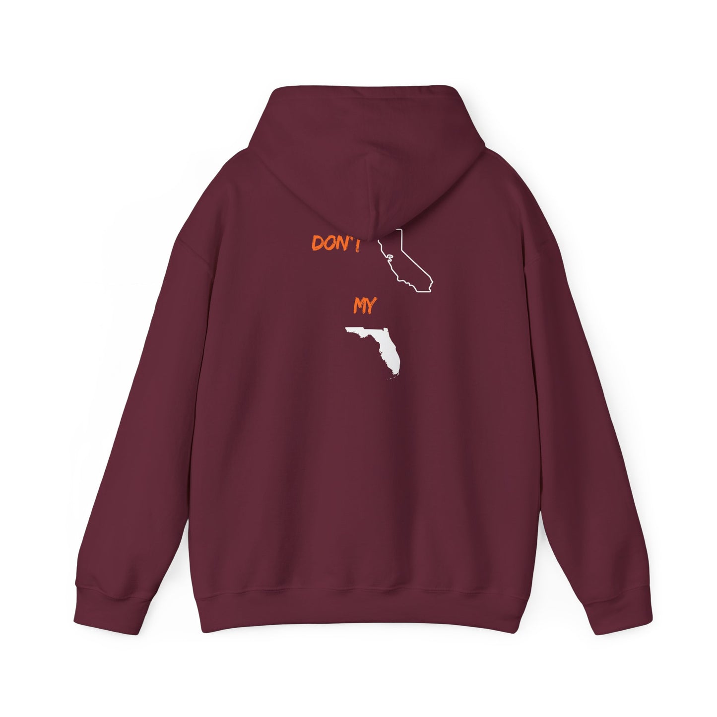 Hoodie — "Don’t My" California & Florida Outline Graphic Pullover