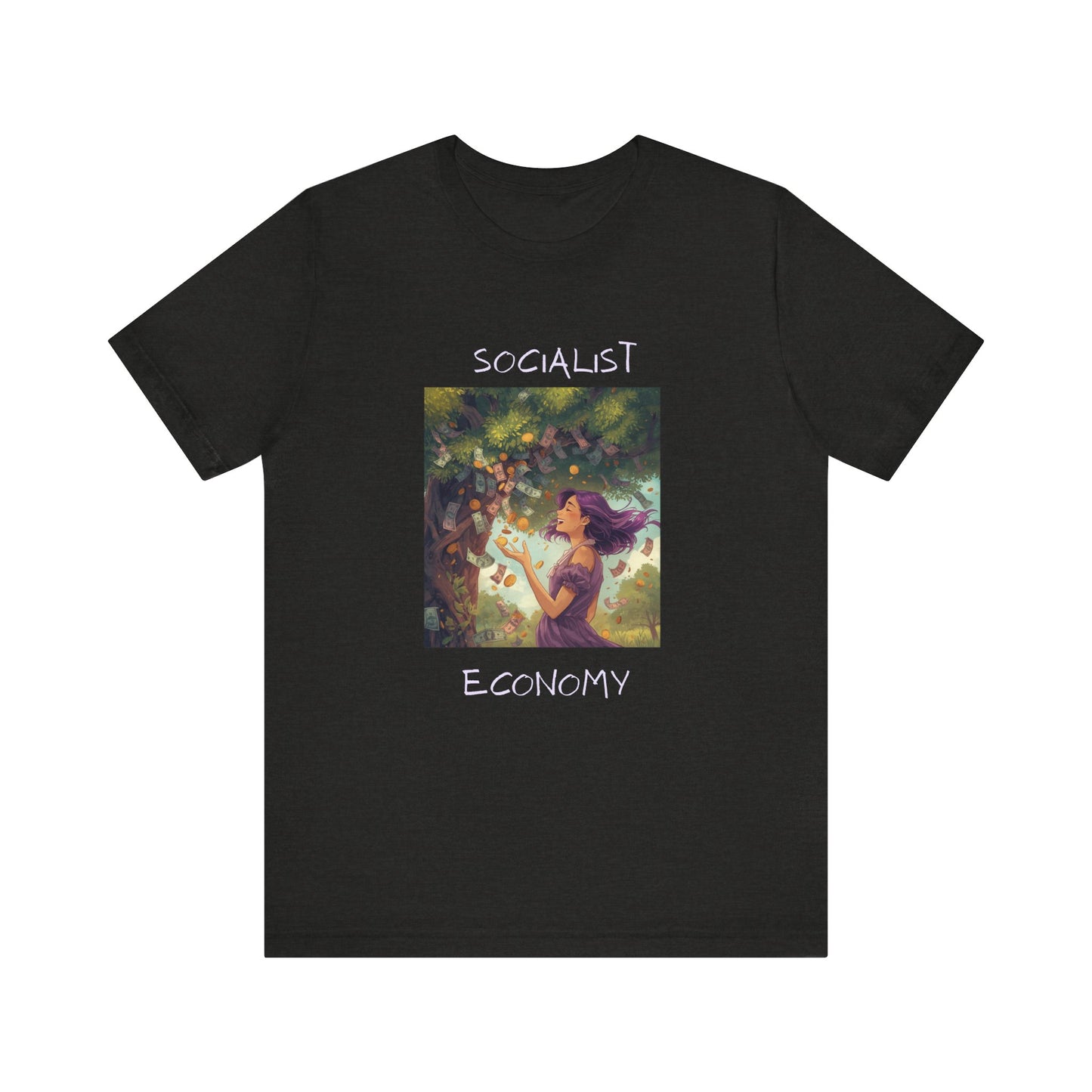 Socialist Economy Graphic Tee — Whimsical Nature Illustration T-Shirt