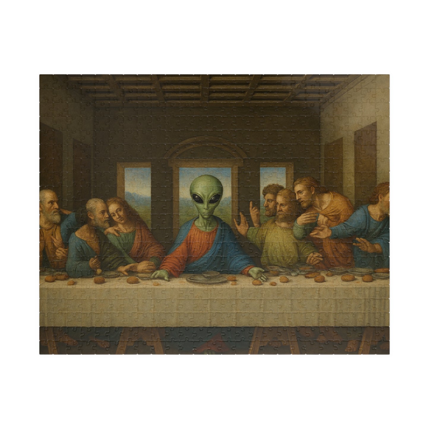 Alien Last Supper Puzzle — Surreal Pop Art Jigsaw (110/252/520/1014 pcs)