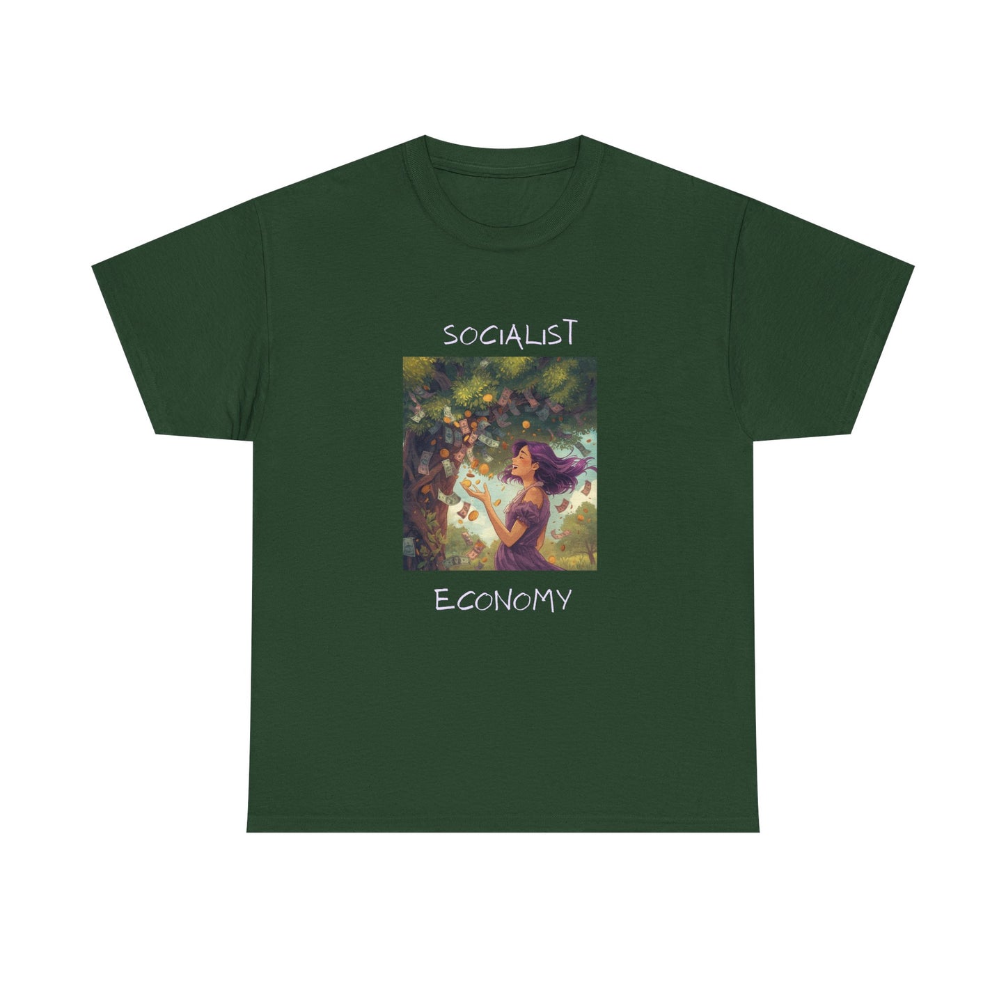 Socialist Economy Graphic Tee — Retro Fairy Illustration Political T‑Shirt
